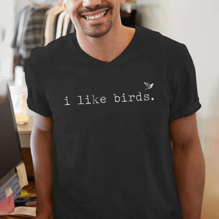 I Like Birds Minimalist Birdwatching Introvert Quote Men's V-Neck T-Shirt I Like Birds Minimalist Birdwatching Introvert Quote Men's V-Neck T-Shirt