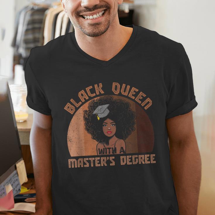 Black Queen With a Masters Degree Melanin Girls Graduation Men's V-Neck T-Shirt