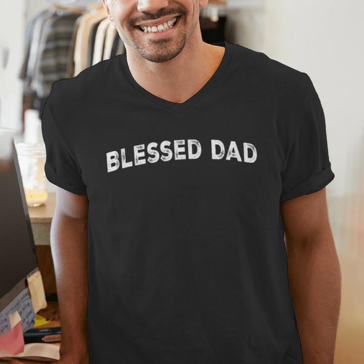 Blessed Dad Men's V-Neck T-Shirt
