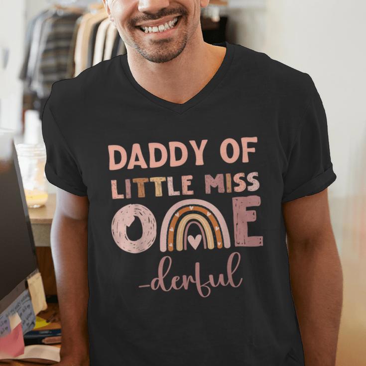 Boho Daddy Of Miss Onederful 1st Birthday Girl Cute Small Men's V-Neck T-Shirt