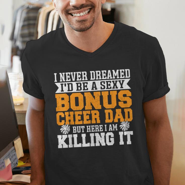 Bonus Cheer Dad Cheer Step Dad Men's V-Neck T-Shirt
