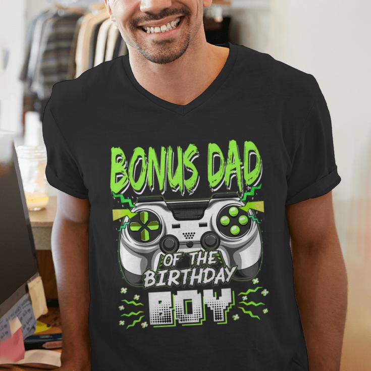 Bonus Dad Of The Birthday Boy Video Game Bday Party Men's V-Neck T-Shirt