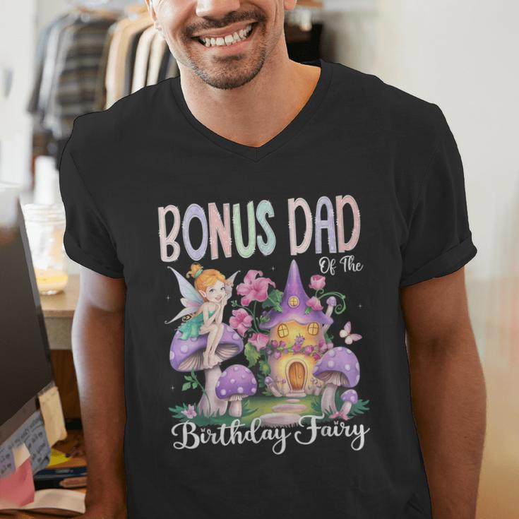 Bonus Dad Of The Birthday Fairy 1St Birthday Girl Party Men's V-Neck T-Shirt