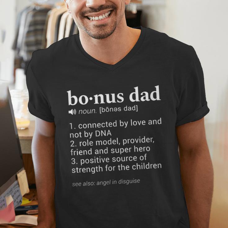 Bonus Dad Dictionary Definition For Your Step Dad Men's V-Neck T-Shirt