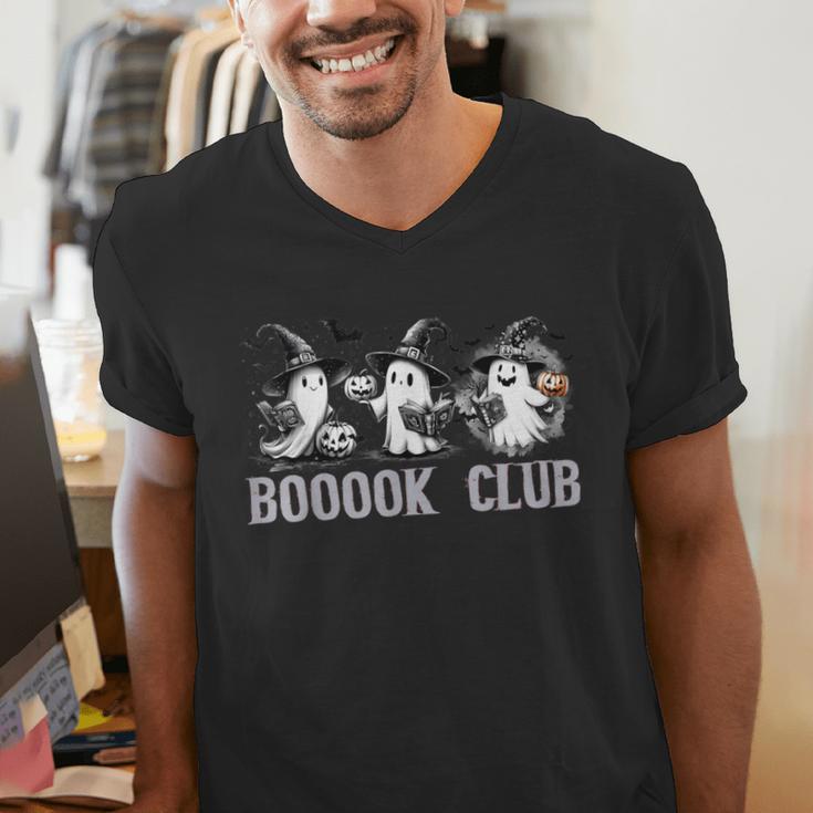 Boo Ghost Books Book Club Halloween Women School Teacher Men's V-Neck T-Shirt Boo Ghost Books Book Club Halloween Women School Teacher Men's V-Neck T-Shirt