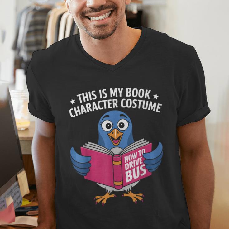 This Is My Book Character Costume Cute Pigeon Kids Reading Men's V-Neck T-Shirt