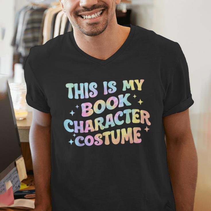 This Is My Book Character Costume Book Lover Groovy Men's V-Neck T-Shirt This Is My Book Character Costume Book Lover Groovy Men's V-Neck T-Shirt