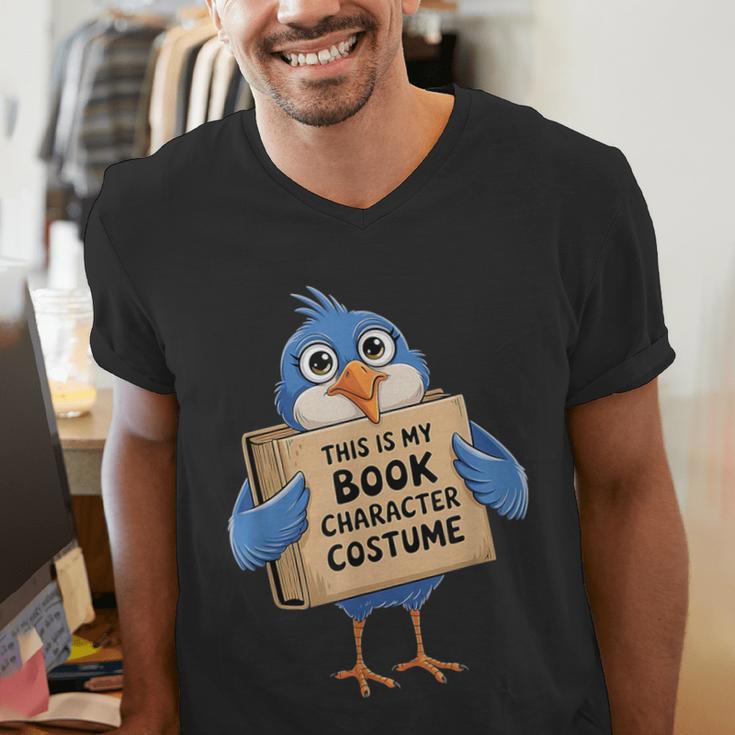 This Is My Book Character Costume Pigeon Kids Reading Men's V-Neck T-Shirt This Is My Book Character Costume Pigeon Kids Reading Men's V-Neck T-Shirt