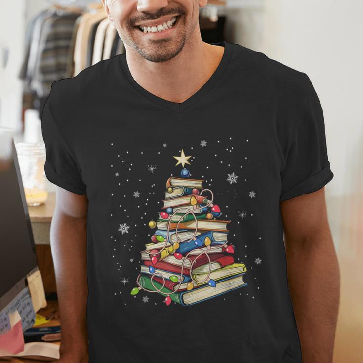 Book Christmas Tree Teacher Book Lover Crew Neck Modern Classic Christmas Small Short Sleeve -Adults -Kids Men's V-Neck T-Shirt Book Christmas Tree Teacher Book Lover Crew Neck Modern Classic Christmas Small Short Sleeve -Adults -Kids Men's V-Neck T-Shirt