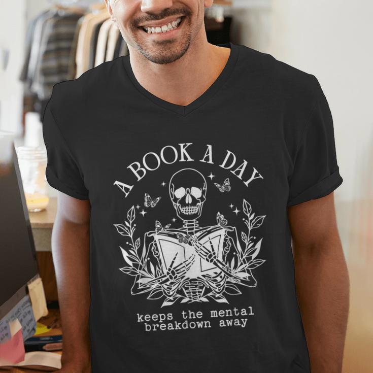 A Book A Day Keep The Mental Breakdown Away Men's V-Neck T-Shirt
