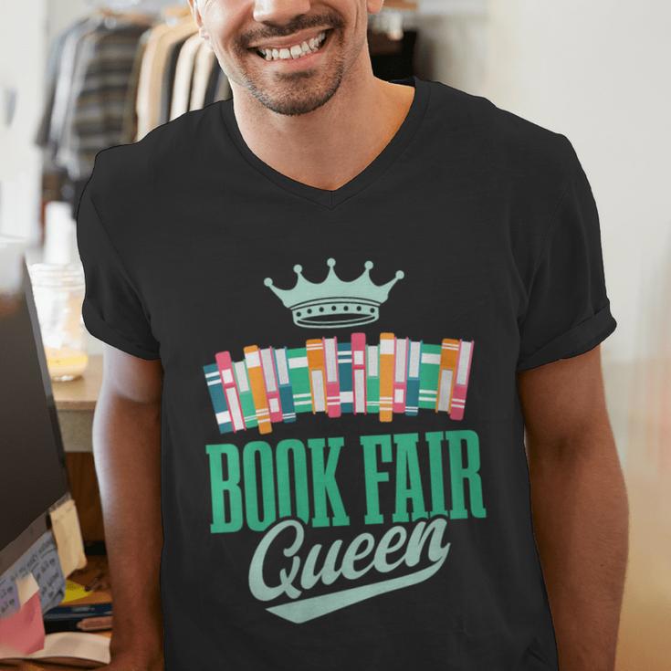 Book Fair Queen Literature School Book Fair Event Men's V-Neck T-Shirt