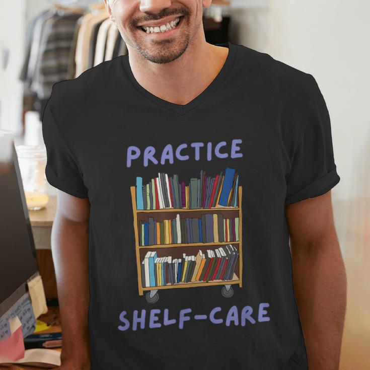 Book Lover Pun Practice Shelf-Care Men's V-Neck T-Shirt