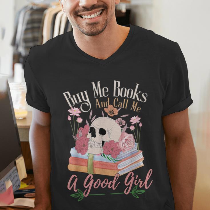 Book Lover Saying Buy Me Books And Call Me A Good Girl Men's V-Neck T-Shirt