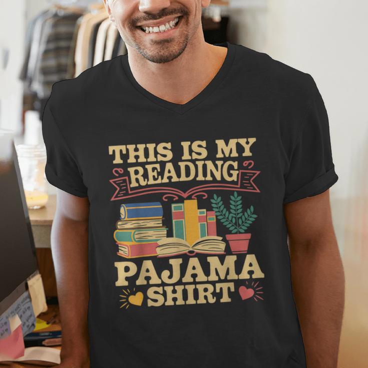 Book And Pajama This Is My Reading Pajama Bedtime Reading Men's V-Neck T-Shirt