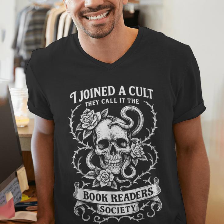 Book Readers Society Dark Romance Fantasy Bookworm Men's V-Neck T-Shirt Book Readers Society Dark Romance Fantasy Bookworm Men's V-Neck T-Shirt