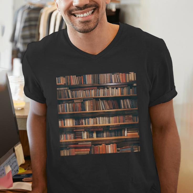Book Book Shelves Library Men's V-Neck T-Shirt