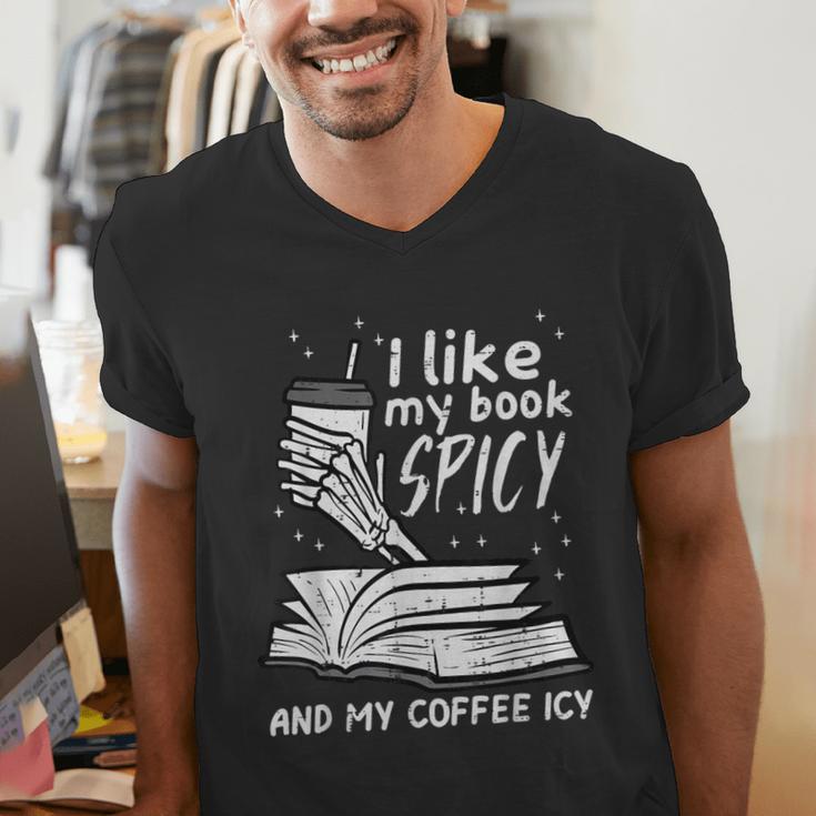 I Like My Book Spicy Read Reading Librarian Men Women Kids Men's V-Neck T-Shirt I Like My Book Spicy Read Reading Librarian Men Women Kids Men's V-Neck T-Shirt