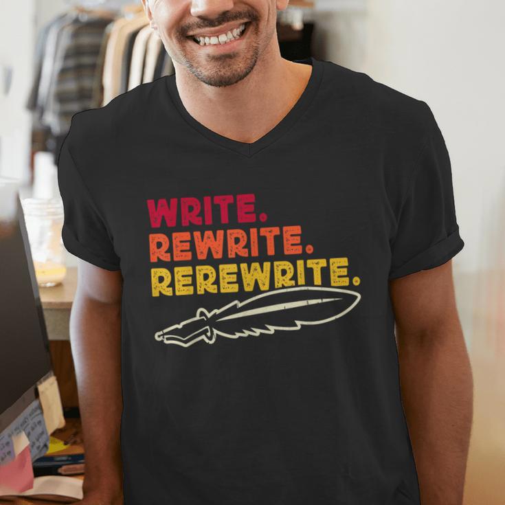 Book Writer Quote Author Journalist Rewrite Novelist Men's V-Neck T-Shirt Book Writer Quote Author Journalist Rewrite Novelist Men's V-Neck T-Shirt