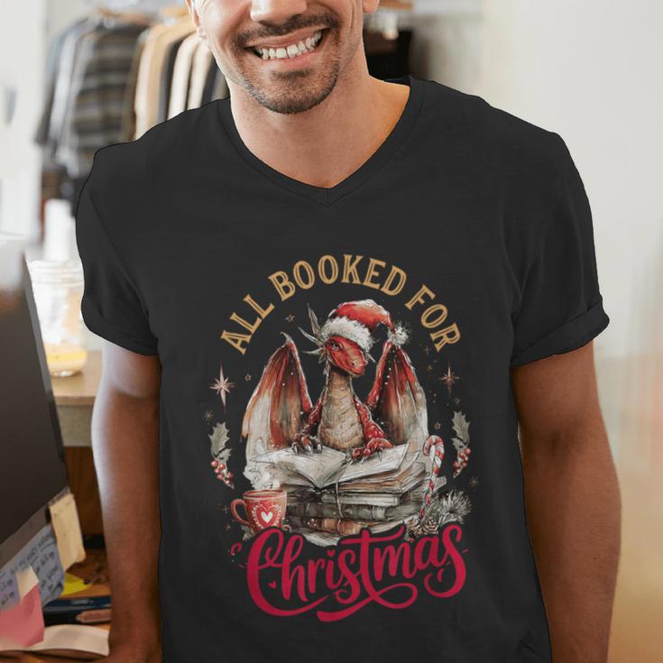 All Booked For Christmas Dragon Men's V-Neck T-Shirt All Booked For Christmas Dragon Men's V-Neck T-Shirt