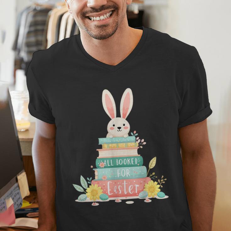 All Booked For Easter Shirt Bookworm Reading Book Reader Men's V-Neck T-Shirt