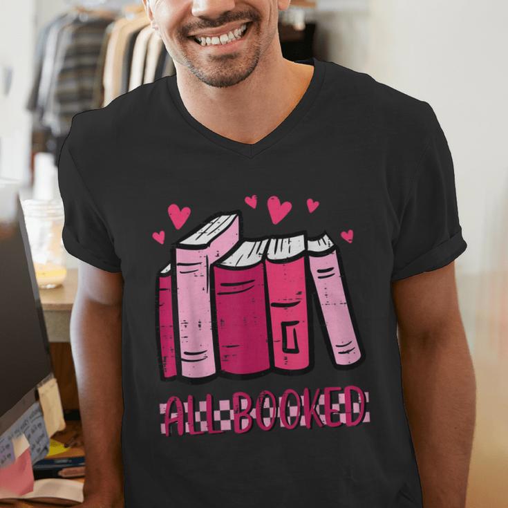 All Booked Read Book Reading Librarian Men Women Kids Men's V-Neck T-Shirt