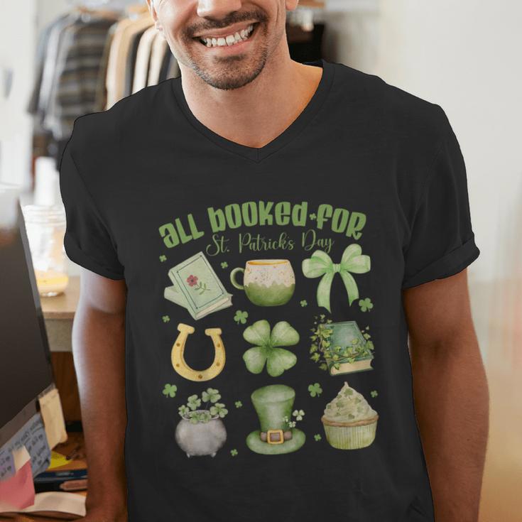 ALL Booked For St Patricks Day Bookish Leprechaun Bookworm Men's V-Neck T-Shirt ALL Booked For St Patricks Day Bookish Leprechaun Bookworm Men's V-Neck T-Shirt