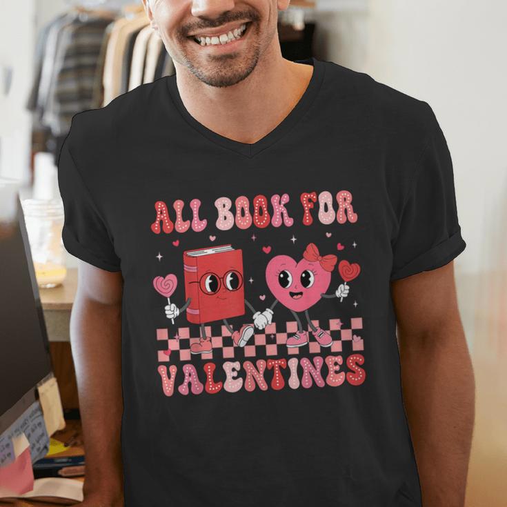 All Booked For Valentine Book Librarian Teacher Women Kids Men's V-Neck T-Shirt