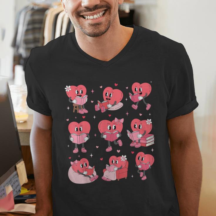 All Booked For Valentine Book Teacher Kids Girls Boys Men's V-Neck T-Shirt