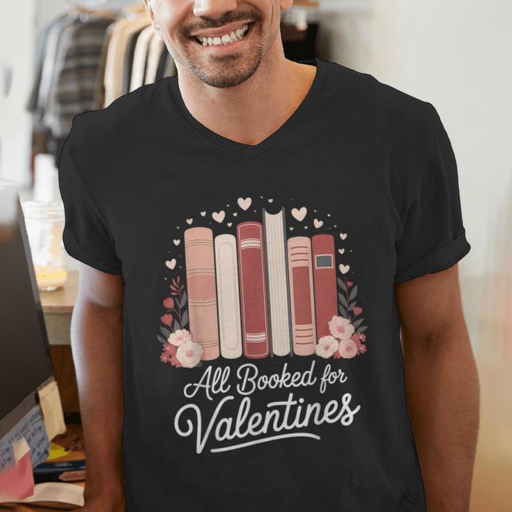 All Booked For Valentines Book Lovers Hearts Men's V-Neck T-Shirt