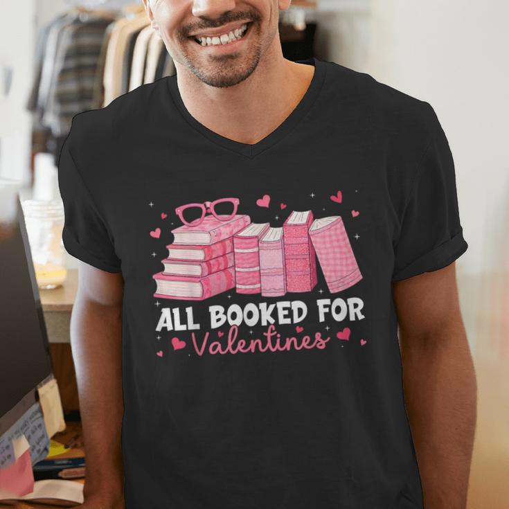 All Booked For Valentines Couple Bookworms Valentine’s Day Men's V-Neck T-Shirt All Booked For Valentines Couple Bookworms Valentine’s Day Men's V-Neck T-Shirt
