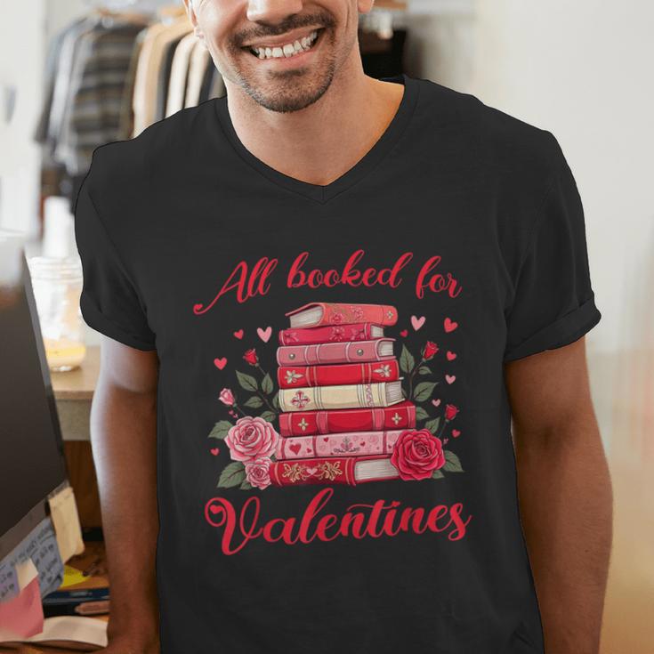 All Booked For Valentines Librarian Book Lover Teacher Men's V-Neck T-Shirt All Booked For Valentines Librarian Book Lover Teacher Men's V-Neck T-Shirt