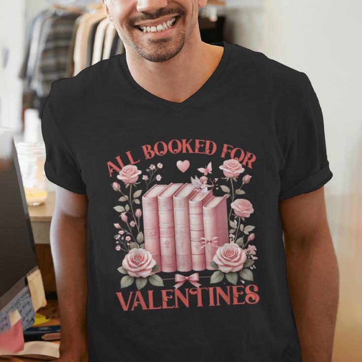 All Booked For Valentines Shirt Romantic Cupid Roses Books Men's V-Neck T-Shirt All Booked For Valentines Shirt Romantic Cupid Roses Books Men's V-Neck T-Shirt