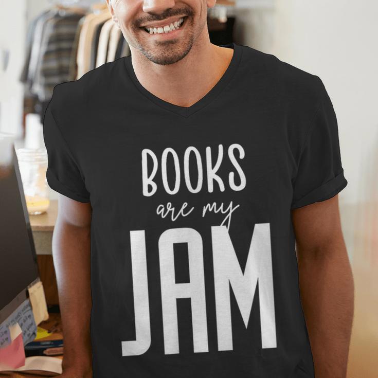 Books Are My Jam Graphic For Introverts Men's V-Neck T-Shirt