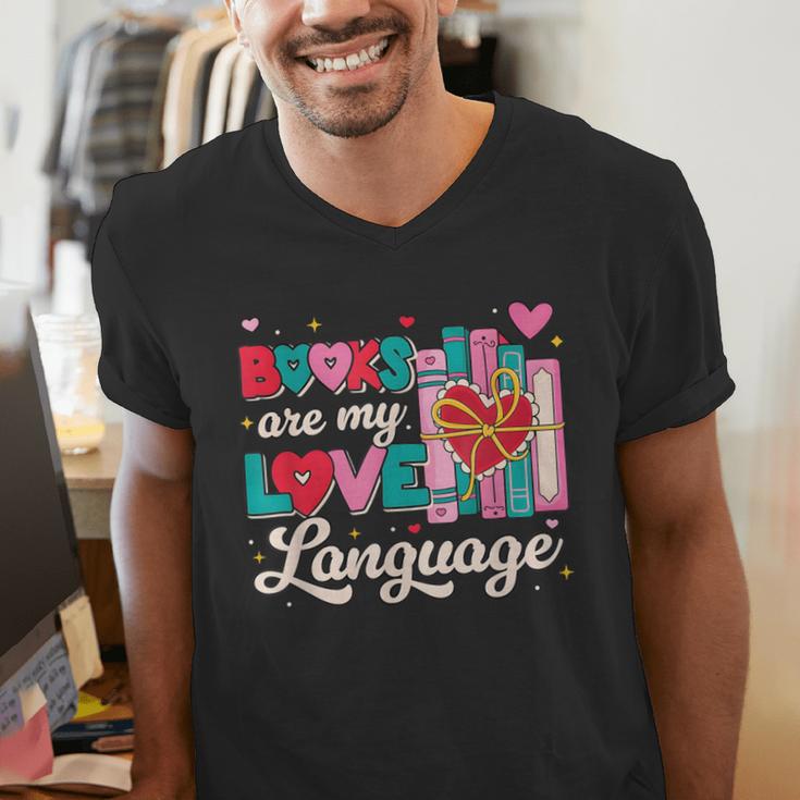 Books Are My Love Language Men's V-Neck T-Shirt