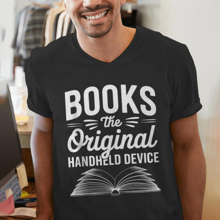 Books The Original Handheld Device Book Reading Men's V-Neck T-Shirt Books The Original Handheld Device Book Reading Men's V-Neck T-Shirt