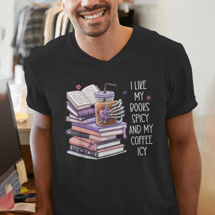 I Like My Books Spicy ShirtI Like Books Spicy & Coffee ICY Men's V-Neck T-Shirt