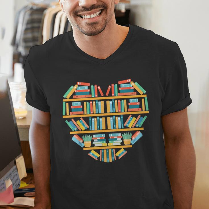 Bookshelf Heart Men's V-Neck T-Shirt