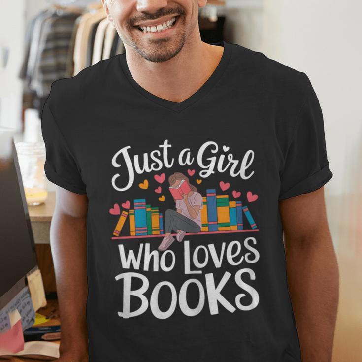 Bookworm Book Just A Girl Who Loves Books Men's V-Neck T-Shirt