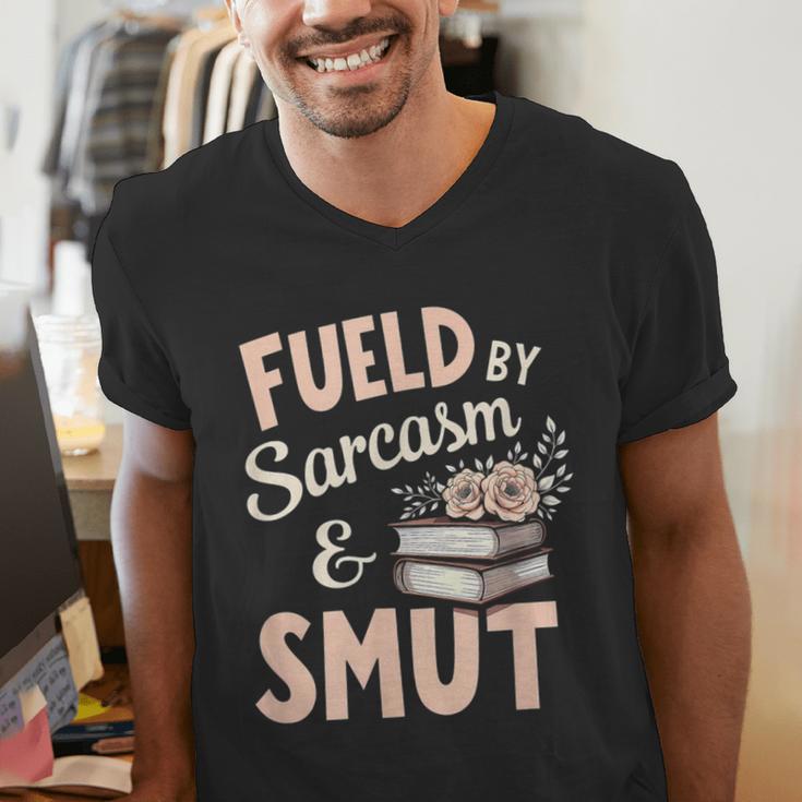 Bookworm Fueled By Sarcasm And Smut Book Reading Men's V-Neck T-Shirt
