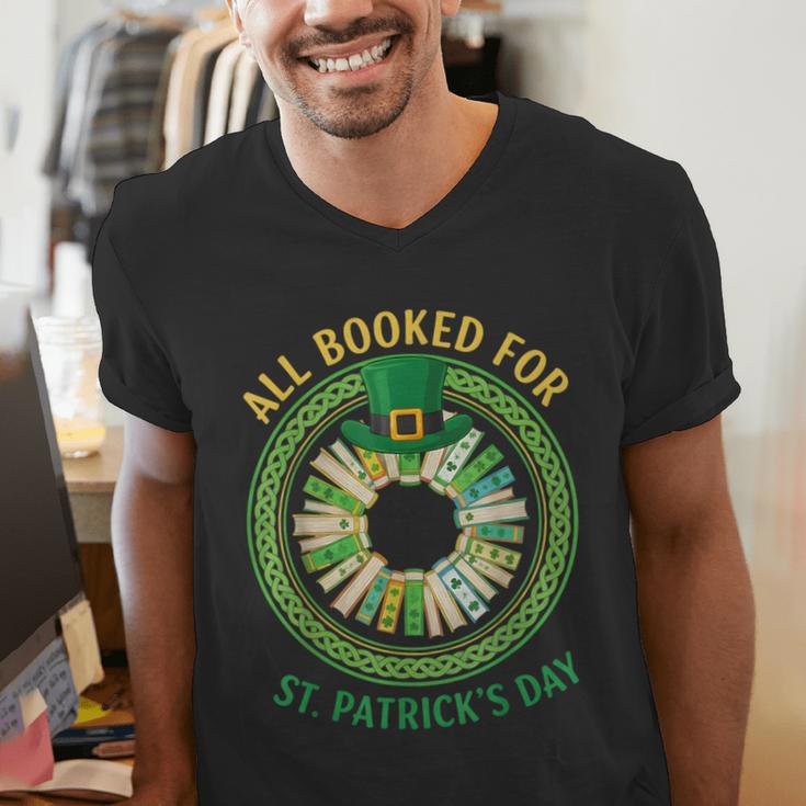 Bookworm Irish All Booked For St Patrick's Day Book Lover Men's V-Neck T-Shirt