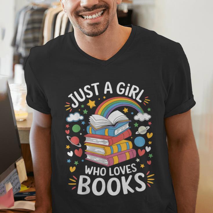 Bookworm Just A Girl Who Loves Books Men's V-Neck T-Shirt