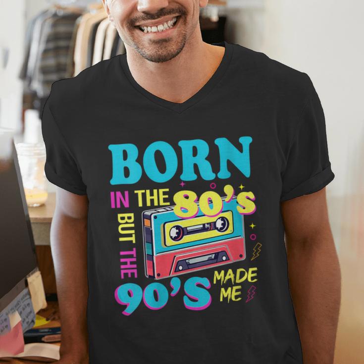 Born In The 80's But 90's Made Me Nostalgia Cassette Tape Men's V-Neck T-Shirt Born In The 80's But 90's Made Me Nostalgia Cassette Tape Men's V-Neck T-Shirt