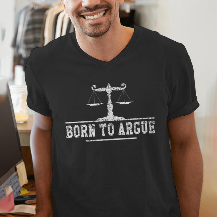 Born To Argue Advocate Attorney Law Graduation Lawyer Men's V-Neck T-Shirt