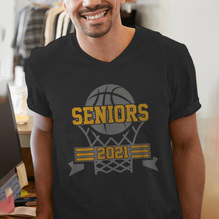 Boys Basketball Senior Class Of 2021 Teenage Graduation Men's V-Neck T-Shirt