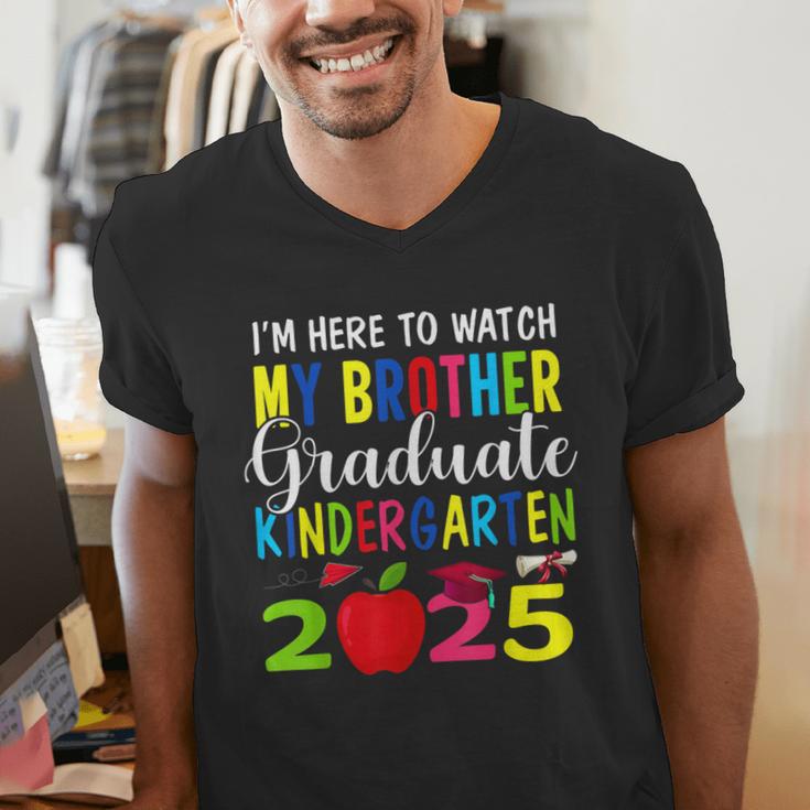 My Brother Graduated Kindergarten Class Of 2025 Graduation Men's V-Neck T-Shirt