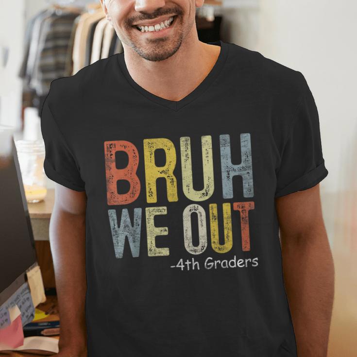 Bruh We Out 4th Graders Fourth Grade Graduation Class 2024 Men's V-Neck T-Shirt