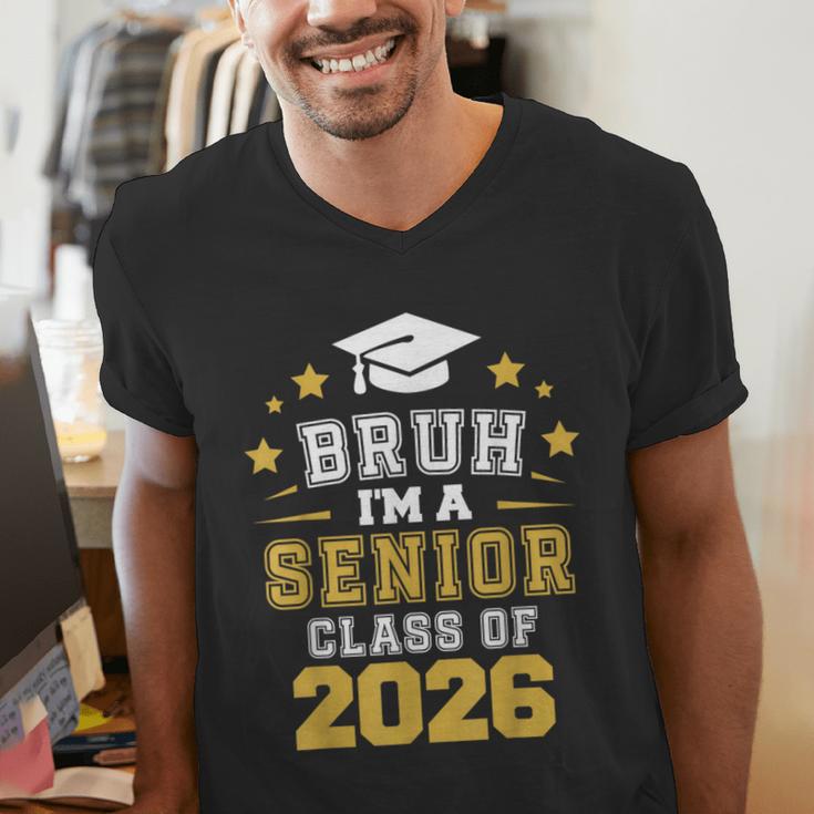 Bruh I'm A Senior Class Of 2026 Graduation School Men's V-Neck T-Shirt