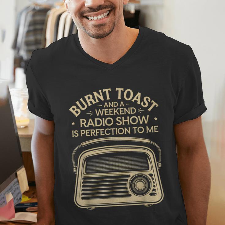Burnt Toast And A Weekend Radio Show 80s 90s Nostalgia Men's V-Neck T-Shirt