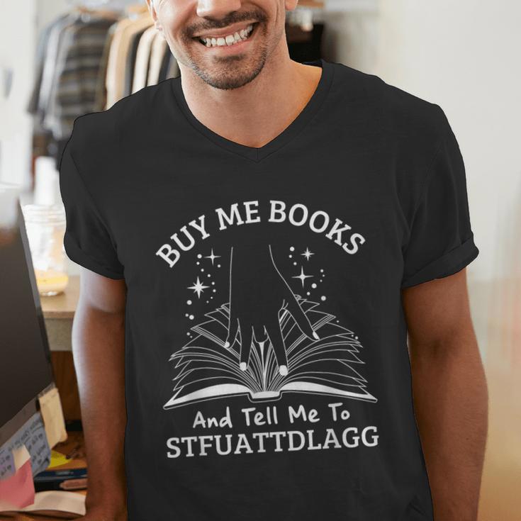 Buy Me Books And Tell Me To STFUATTDLAGG Smutt Book Reader Men's V-Neck T-Shirt