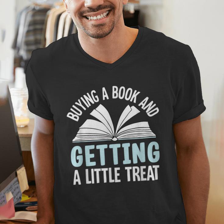 Buying A Book And Getting A Little Treat Men's V-Neck T-Shirt